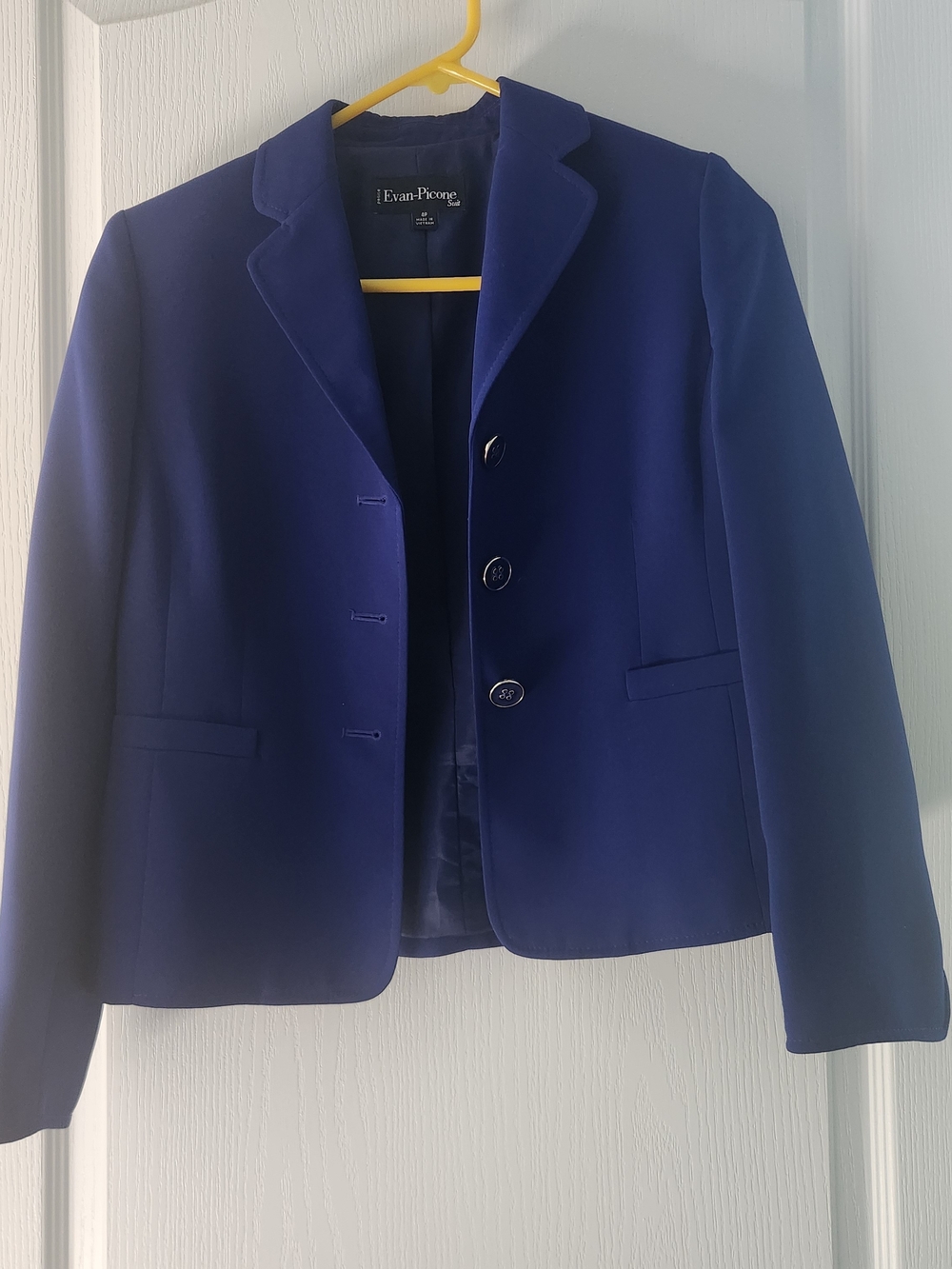 Evan Picone Women's Petite Deep Blue Blazer Jacket, Lined.